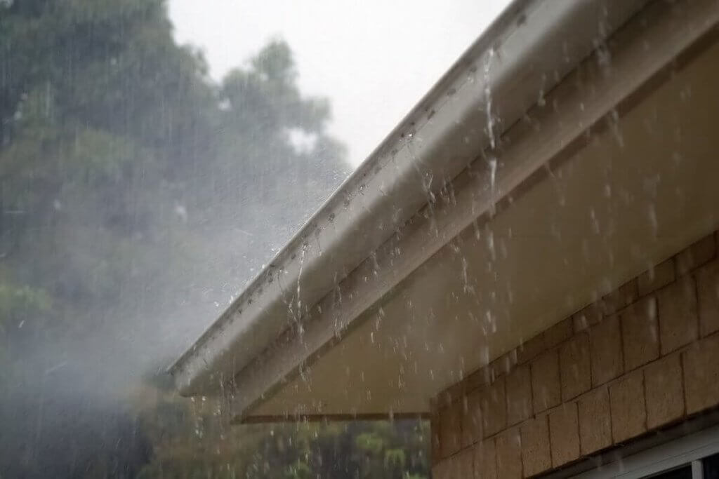 Gutter over flowing from the Rain
