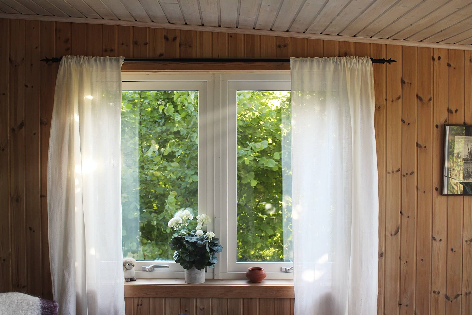 Windows with Curtains